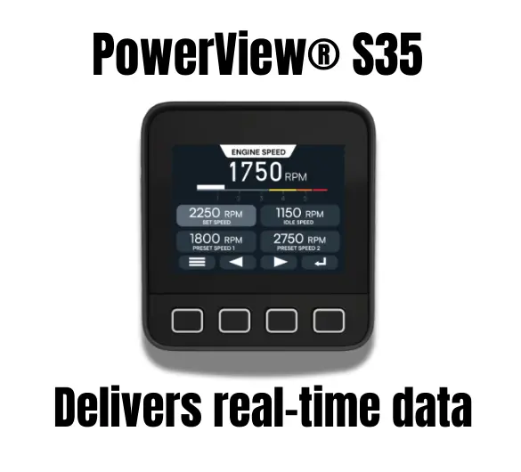 Close-up of Powerview S35  tactical button displays, highlighting their functionality and modern design in a user-friendly format